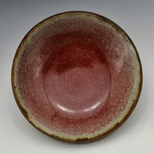 Reddish-Pink Bowl with wide rim