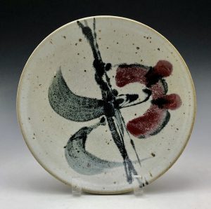 Plate with abstract floral design